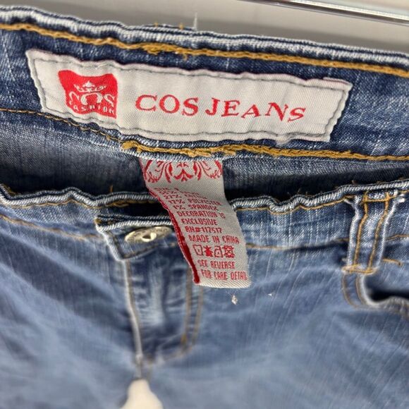 Vintage Denim Capri Women's Jeans with Lace and beaded Hem - Picture 2 of 4